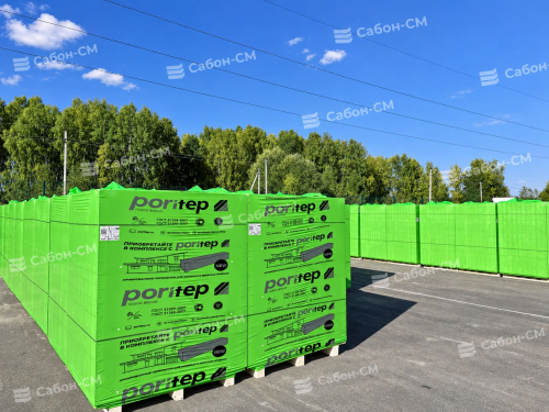 Газобетонные перегородочные блоки Poritep 625х250х75, D500