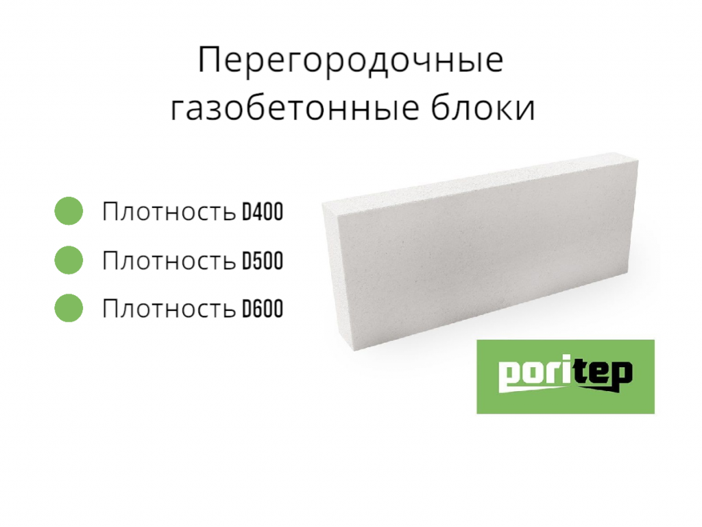 Перегородочные блоки Поритеп